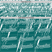 Laden Sie das Bild in den Galerie-Viewer, Custom Teal White Distressed Scratch Brush Stroke Authentic Baseball Jersey