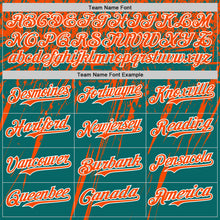 Charger l'image dans la galerie, Custom Teal Orange-White Distressed Scratch Brush Stroke Authentic Baseball Jersey