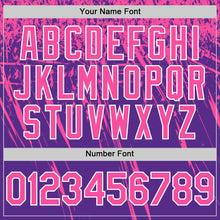 Load image into Gallery viewer, Custom Purple Pink-White Distressed Scratch Brush Stroke Authentic Baseball Jersey