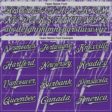 Load image into Gallery viewer, Custom Purple Gray-Black Distressed Scratch Brush Stroke Authentic Baseball Jersey