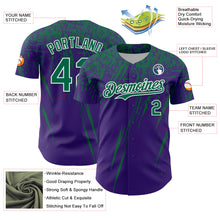 Загрузить изображение в средство просмотра галереи, Custom Purple Kelly Green-White Distressed Scratch Brush Stroke Authentic Baseball Jersey