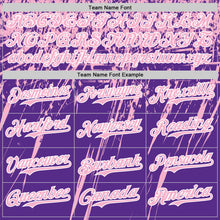 Load image into Gallery viewer, Custom Purple Light Pink-White Distressed Scratch Brush Stroke Authentic Baseball Jersey