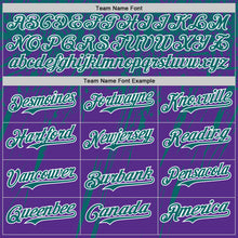 Load image into Gallery viewer, Custom Purple Teal-White Distressed Scratch Brush Stroke Authentic Baseball Jersey
