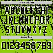 Загрузить изображение в средство просмотра галереи, Custom Neon Green Black-White Distressed Scratch Brush Stroke Authentic Baseball Jersey