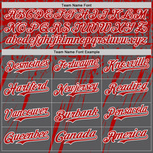 Charger l'image dans la galerie, Custom Steel Gray Red-White Distressed Scratch Brush Stroke Authentic Baseball Jersey