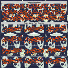 Laden Sie das Bild in den Galerie-Viewer, Custom Navy Orange 3D Pattern Design Alien UFO Space Authentic Baseball Jersey