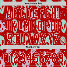 Laden Sie das Bild in den Galerie-Viewer, Custom Red White 3D Pattern Design Alien UFO Space Authentic Baseball Jersey