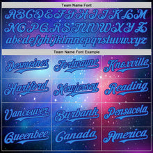 Load image into Gallery viewer, Custom Purple Electric Blue-Dark Purple 3D Pattern Design Alien Family UFO Space Galaxy Flame Authentic Baseball Jersey