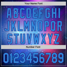 Load image into Gallery viewer, Custom Purple Electric Blue-Dark Purple 3D Pattern Design Alien Family UFO Space Galaxy Flame Authentic Baseball Jersey