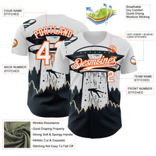 Load image into Gallery viewer, Custom White Orange-Black 3D Pattern Design UFO Alien Abduction Authentic Baseball Jersey