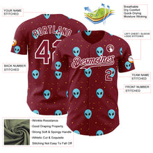 Load image into Gallery viewer, Custom Crimson White 3D Pattern Design Cartoon Alien Galaxy Authentic Baseball Jersey