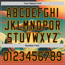Load image into Gallery viewer, Custom Blue Brown Orange-Gold 3D Pattern Design Alien UFO Galaxy Authentic Baseball Jersey