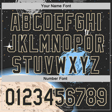 Load image into Gallery viewer, Custom Black Cream 3D Pattern Design Alien Space Meteor UFO Galaxy Authentic Baseball Jersey