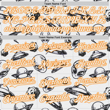 Load image into Gallery viewer, Custom White Bay Orange 3D Pattern Design Alien UFO Authentic Baseball Jersey