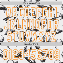 Load image into Gallery viewer, Custom White Bay Orange 3D Pattern Design Alien UFO Authentic Baseball Jersey