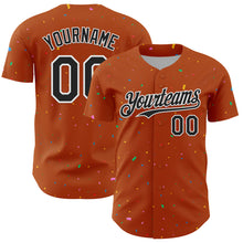 Charger l'image dans la galerie, Custom Texas Orange Black-White 3D Pattern Design Confetti Colorful Speckle Authentic Baseball Jersey