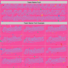 Load image into Gallery viewer, Custom Pink Light Blue 3D Pattern Design Confetti Colorful Speckle Authentic Baseball Jersey