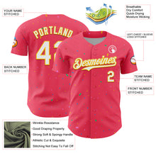 Загрузить изображение в средство просмотра галереи, Custom Neon Pink White-Yellow 3D Pattern Design Confetti Colorful Speckle Authentic Baseball Jersey