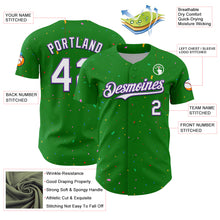 Загрузить изображение в средство просмотра галереи, Custom Grass Green White-Purple 3D Pattern Design Confetti Colorful Speckle Authentic Baseball Jersey