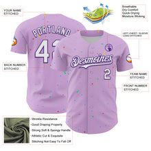 Загрузить изображение в средство просмотра галереи, Custom Light Purple White-Purple 3D Pattern Design Confetti Colorful Speckle Authentic Baseball Jersey