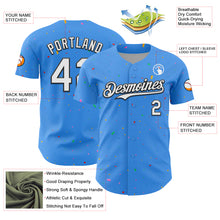Load image into Gallery viewer, Custom Electric Blue White-Black 3D Pattern Design Confetti Colorful Speckle Authentic Baseball Jersey