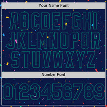 Charger l'image dans la galerie, Custom Navy Teal 3D Pattern Design Confetti Colorful Speckle Authentic Baseball Jersey