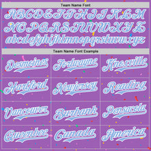 Load image into Gallery viewer, Custom Medium Purple Light Blue-White 3D Pattern Design Confetti Colorful Speckle Authentic Baseball Jersey