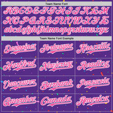 Charger l'image dans la galerie, Custom Purple Pink-White 3D Pattern Design Confetti Colorful Speckle Authentic Baseball Jersey