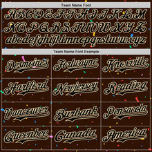 Load image into Gallery viewer, Custom Brown Black-Cream 3D Pattern Design Confetti Colorful Speckle Authentic Baseball Jersey