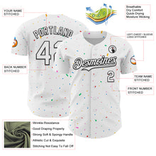 Load image into Gallery viewer, Custom White Black 3D Pattern Design Confetti Colorful Speckle Authentic Baseball Jersey