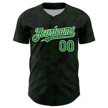 Charger l'image dans la galerie, Custom Black Grass Green-White Curve Lines Authentic Baseball Jersey