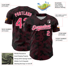 Laden Sie das Bild in den Galerie-Viewer, Custom Black Neon Pink-White Curve Lines Authentic Baseball Jersey