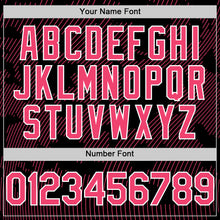 Laden Sie das Bild in den Galerie-Viewer, Custom Black Neon Pink-White Curve Lines Authentic Baseball Jersey