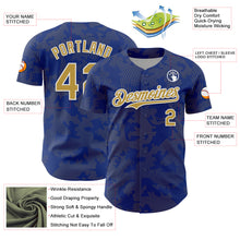 Laden Sie das Bild in den Galerie-Viewer, Custom Royal Old Gold-White Curve Lines Authentic Baseball Jersey