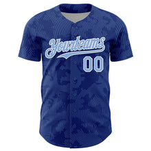 Load image into Gallery viewer, Custom Royal Light Blue-White Curve Lines Authentic Baseball Jersey