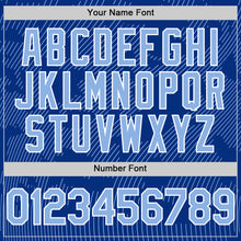 Load image into Gallery viewer, Custom Royal Light Blue-White Curve Lines Authentic Baseball Jersey