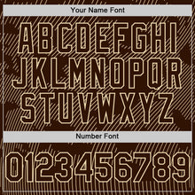 Load image into Gallery viewer, Custom Brown Cream Curve Lines Authentic Baseball Jersey