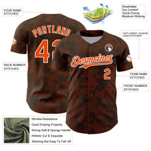 Load image into Gallery viewer, Custom Brown Orange-White Curve Lines Authentic Baseball Jersey