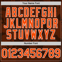 Load image into Gallery viewer, Custom Brown Orange-White Curve Lines Authentic Baseball Jersey