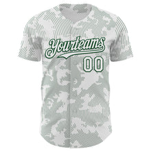Load image into Gallery viewer, Custom White Green Curve Lines Authentic Baseball Jersey