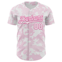 Laden Sie das Bild in den Galerie-Viewer, Custom White Pink Curve Lines Authentic Baseball Jersey