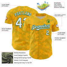 Load image into Gallery viewer, Custom Gold White-Kelly Green Curve Lines Authentic Baseball Jersey