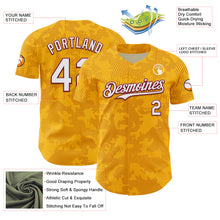 Laden Sie das Bild in den Galerie-Viewer, Custom Gold White-Crimson Curve Lines Authentic Baseball Jersey