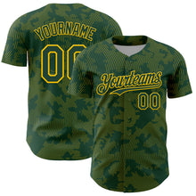 Laden Sie das Bild in den Galerie-Viewer, Custom Green Yellow Curve Lines Authentic Baseball Jersey