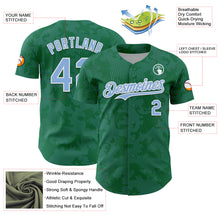 Загрузить изображение в средство просмотра галереи, Custom Kelly Green Light Blue-White Curve Lines Authentic Baseball Jersey
