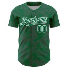 Laden Sie das Bild in den Galerie-Viewer, Custom Kelly Green Pink-White Curve Lines Authentic Baseball Jersey