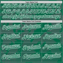 Laden Sie das Bild in den Galerie-Viewer, Custom Kelly Green Pink-White Curve Lines Authentic Baseball Jersey