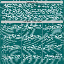Laden Sie das Bild in den Galerie-Viewer, Custom Teal White Curve Lines Authentic Baseball Jersey