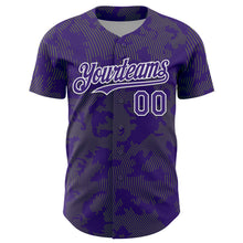 Laden Sie das Bild in den Galerie-Viewer, Custom Purple Neon Green-White Curve Lines Authentic Baseball Jersey