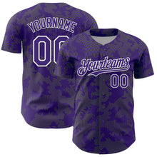 Laden Sie das Bild in den Galerie-Viewer, Custom Purple Neon Green-White Curve Lines Authentic Baseball Jersey